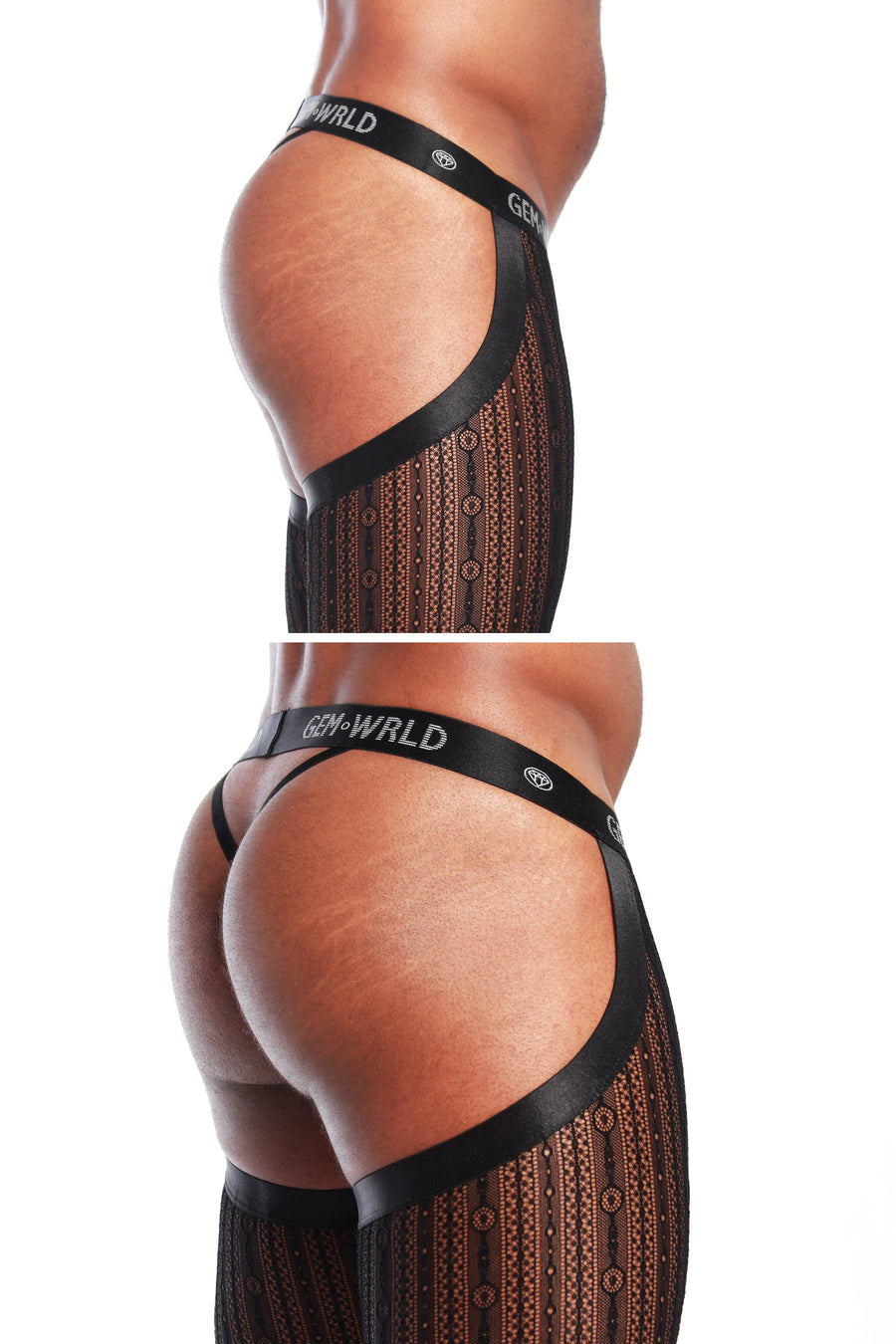 Embroidered Lace with Strappy Thong